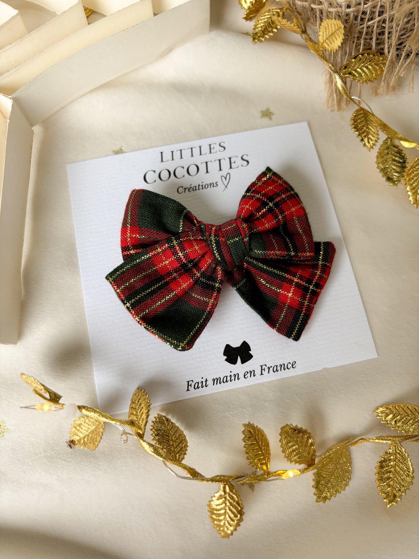 Barrette noeud Tartan Noël